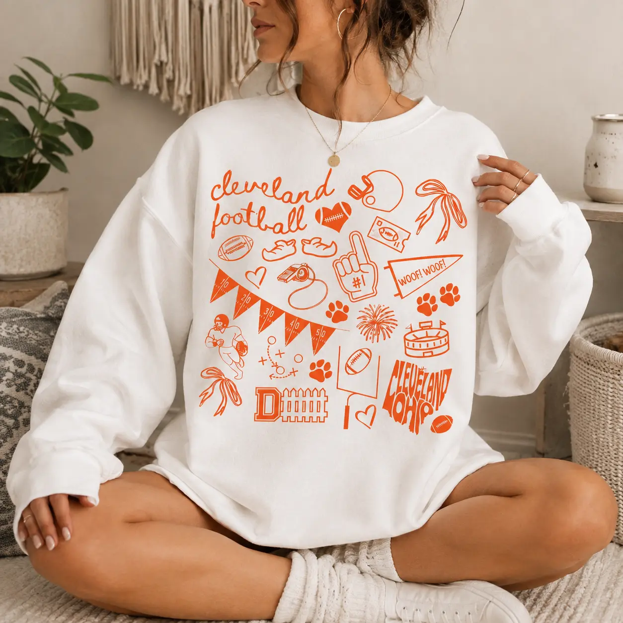Cleveland Football Shirt, 90s Sport Retro Graphic Tee, Game Day T-Shirt Sweatshirt Hoodie, Girly Sport Shirt, Gift For Fan