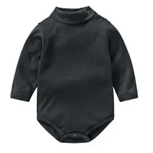 LAGKIYOJ Newborn Infant Baby Girl Boy Long Sleeve Romper Turtle-neck Onesie Button Jumpsuit Basic Fall Winter Clothes Outfits for Babies