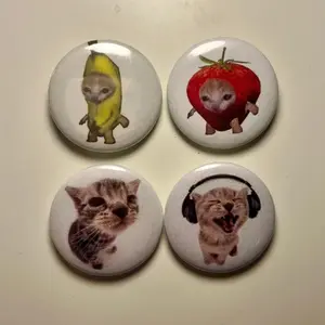 Cute Cat Button Pins - Strawberry Cat, Banana Cat, Cat Lover Gifts, Kawaii, Meme Cats, Perfect Pins for Backpacks, Jackets!