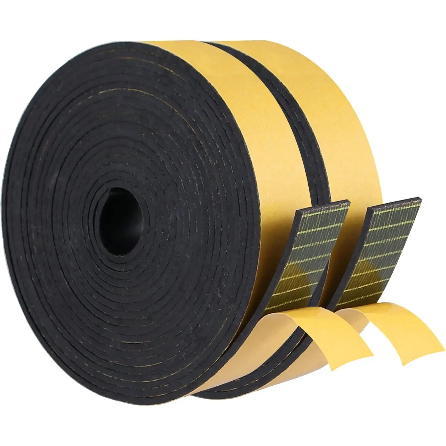 Adhesive Solid Neoprene Rubber Strips 1/8 (.125) inch Thick X 1/2 inch Wide X 10 , for DIY Weather Stripping,Gasket,Seal,Pads,Crafts,Supports (Total 20 Ft Length, 2 Rolls of 10 Ft Each)
