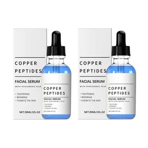 GHK-Cu Copper Peptide Serum with Hyaluronic Acid Facial Serum, Deep Moisturizing & Nourishing, Firming & Wrinkle Smoothing Fragrance-Free 30ml Daily Face Serum for All Skin Types | Men & Women, Cruelty-Free, Vegan Skincare