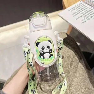 Large Capacity Plastic Cup for Students, Summer Portable Sports Cup with Strap, Ideal for School Use, Durable and Lightweight Design