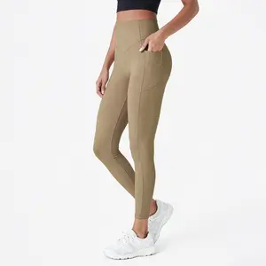 High Waisted Scrunch Bum Leggings with Pockets, Tummy Control Butt Lifting 7/8 Length Yoga Pants for Women Workout Gym