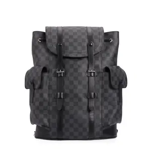 Pre-owned Louis Vuitton Coated Canvas Backpacks Damier Graphite Grey 28098601 hz