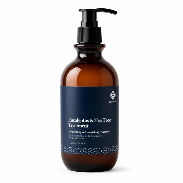 Elabore Haircare Cleansing Treatment Shampoo with Eucalyptus, Tea Tree Oil & Green Tea, Aroma-Fresh Cooling Scalp Care for Oily, Itchy Scalps, pH 5.5, 450ml