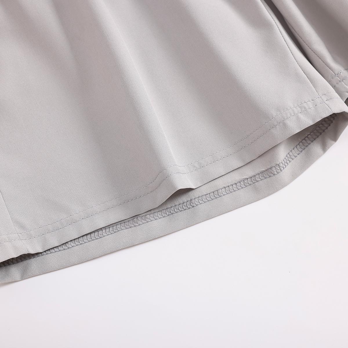 5-piece set of quick-drying and comfortable shorts, men's casual non-elastic elastic waist drawstring shorts with zipped pockets, suitable for summer gym workouts and training.