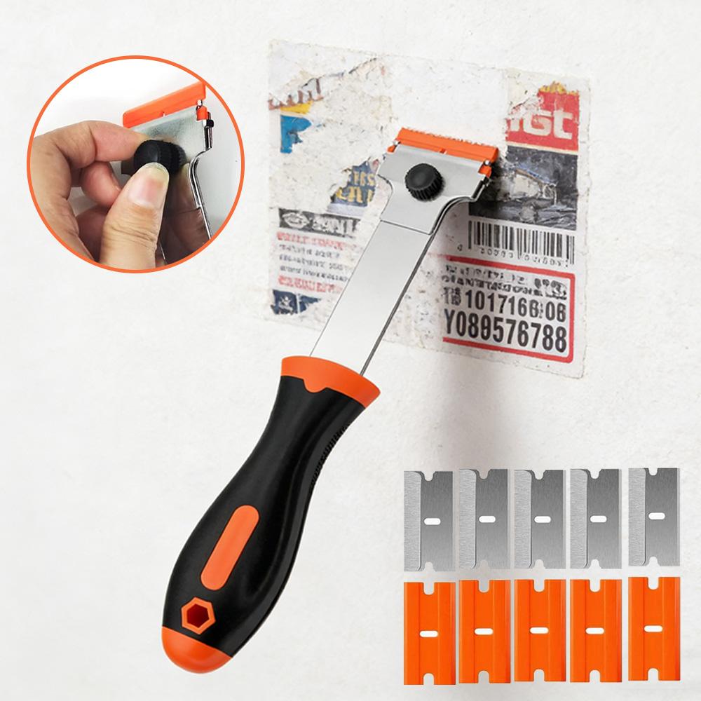 Razor Blade Scraper, Long Handled Scraper Tool with 10 Extra Replacement Blades, Razor Scraper Remover for Cleaning Sticker, Paint, Caulk from Window, Car, Glass, Windshield, Stove Razor Blade Scraper, Long Handled Scraper Tool with 10 Extra Replacement Blades, Razor Scraper Remover for Cleaning Sticker, Paint, Caulk from Window, Car, Glass, Windshield, Stove