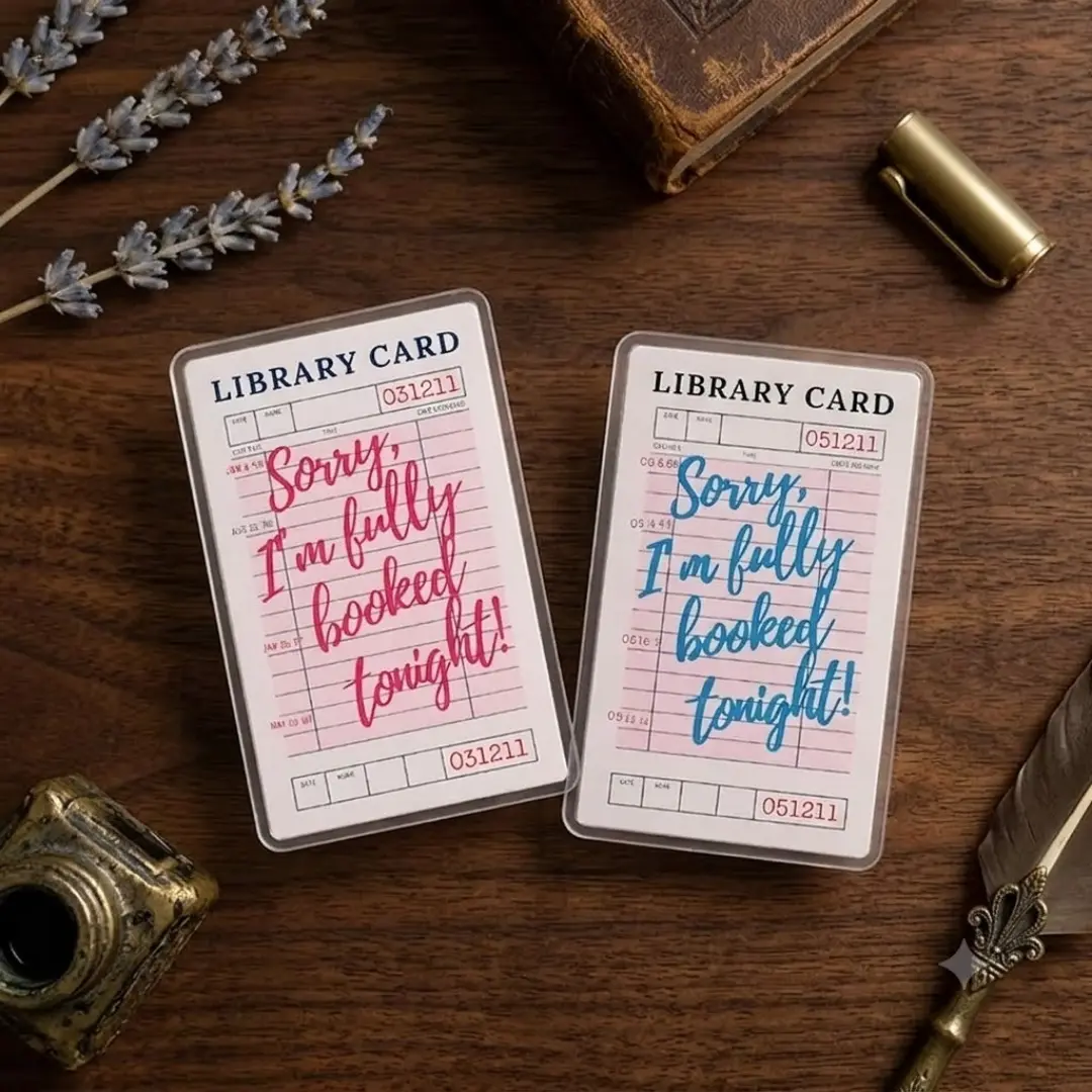 Library Card Kindle Holder, Aesthetic Bookish Phone Grip & Stand, Cute Reading Quotes Pop Socket for E-Reader & iPhone, Gift for Book Lovers