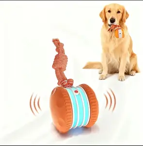 Interactive Dog Ball, Random Path Electric Automatic Moving and Rolling Dog Toy with Rope for Dogs, Motion-Activated Dog Stimulation Toy for Boredom Relief