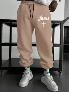 Jesus Believe Joggers – Heavyweight Black Fleece Lined Sweatpants! Cross Print Cuffed Bottoms for Winter Warmth. Essential #FaithBased Loungewear!
