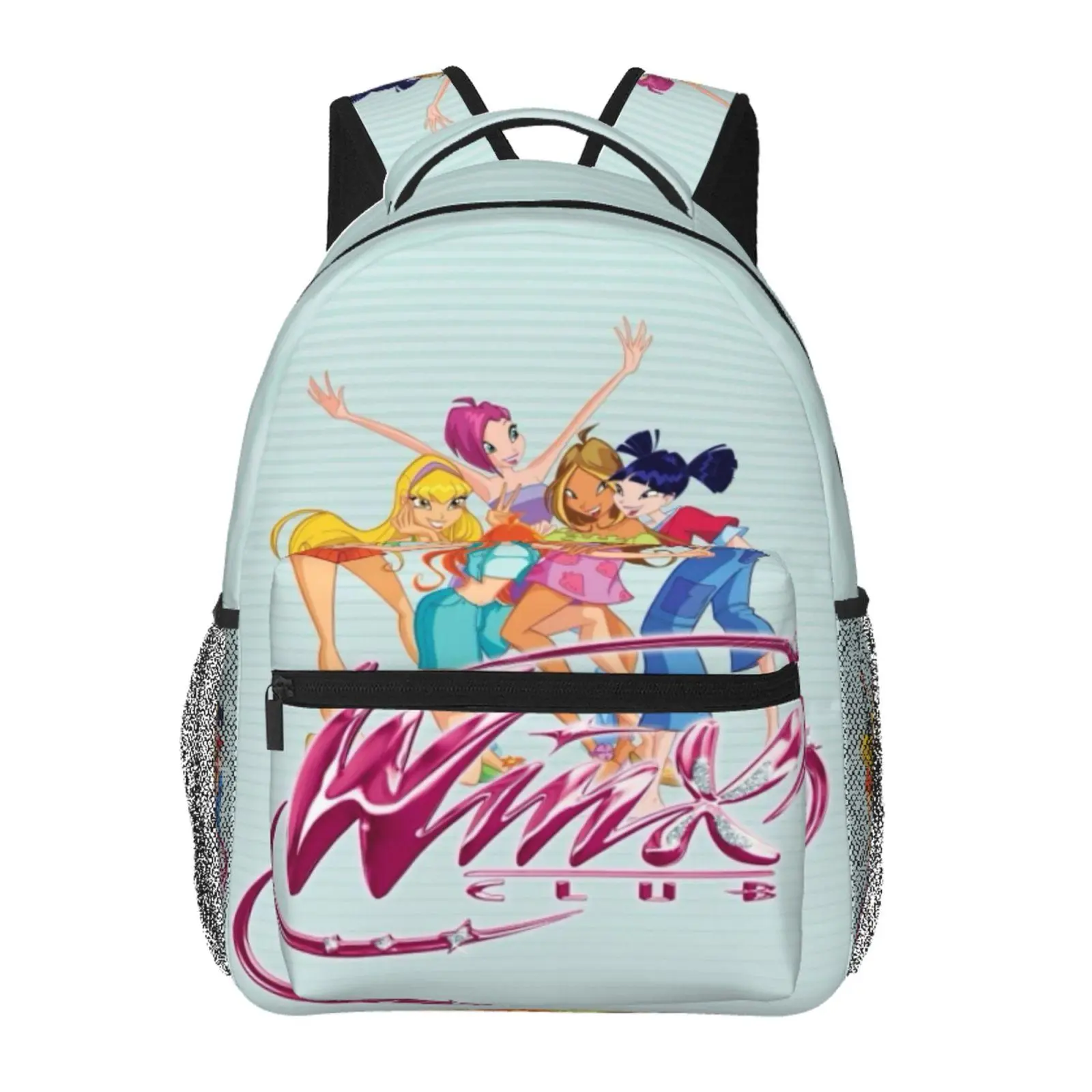 Winx club Student Backpack Winx Sports Laptop Backpack Winx club dolls Multi-Pocket Travel Daypack, Unisex Lightweight Bookbag, Perfect Holiday & Birthday Gift for Boys Girls