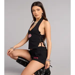 Windsor x Von Dutch Lace-Up Halter Top