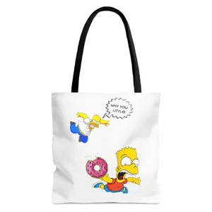 Homer and Bart Simpsons Tote Bag, The Simpsons fanart bag