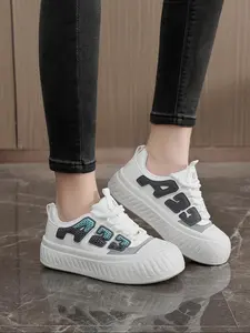 Women's Fashionable Plain Color Wedge Sneakers, Casual Comfortable Sports Shoes for Daily Wear, Trendy All-match Sneakers for Women & Girls