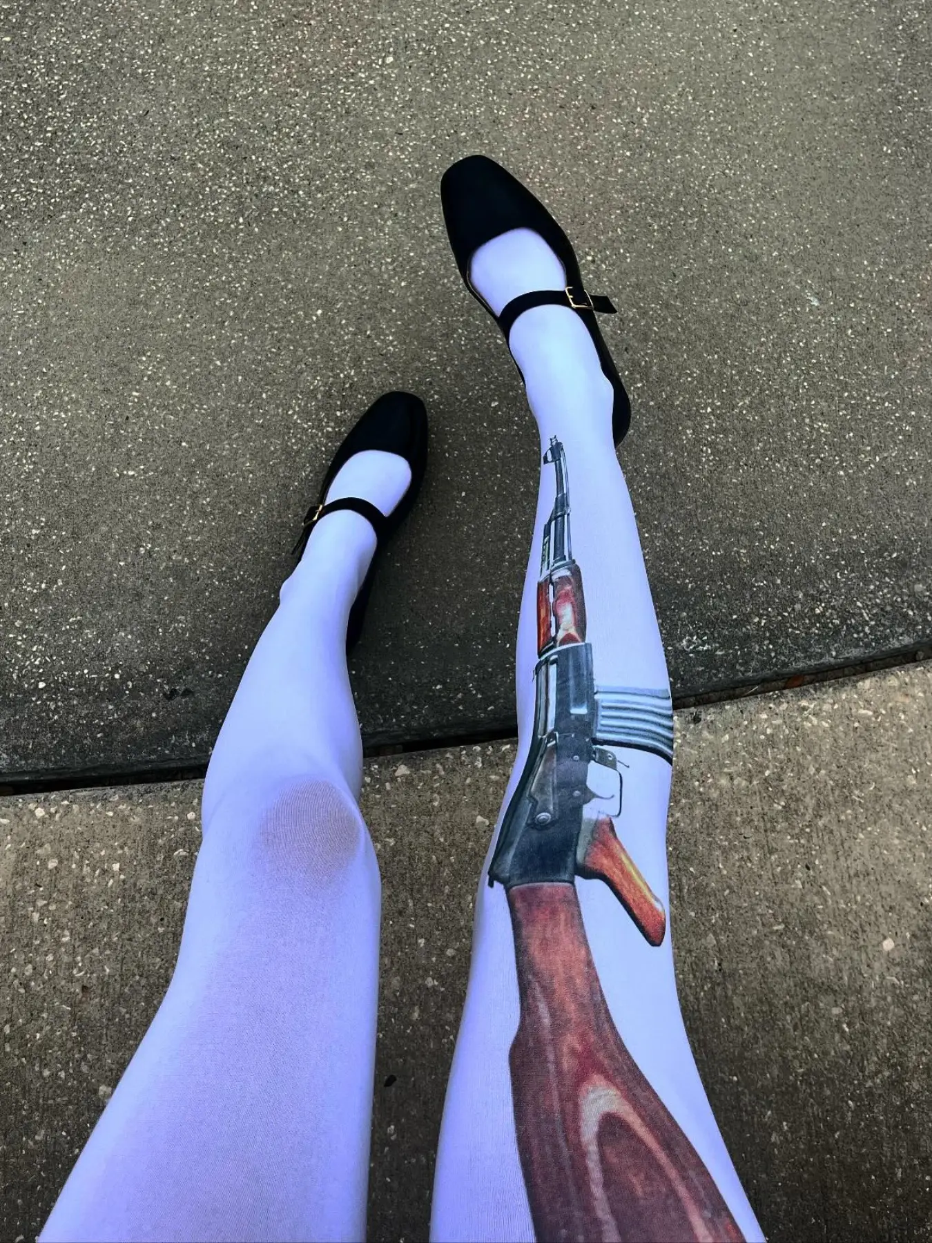 Y2K Gun Print Tights for Women, Harajuku Sweet Cool Style, Ballet Trendy Pantyhose, Fun Socks for Fashionistas