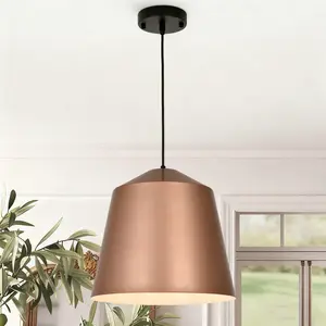 1-Light Rose Gold Pendant Light with E27 Base