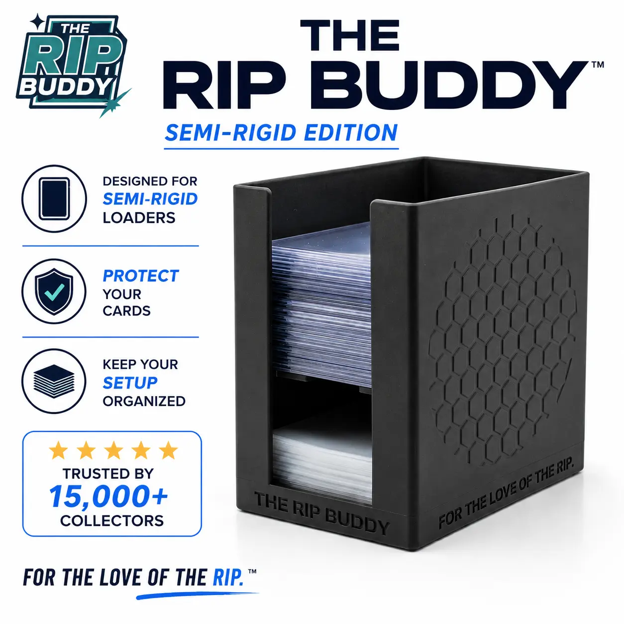 The Rip Buddy White Semi-Rigid PSA Grading Prep Sidekick - Protects Collectibles in Under 10 Seconds, Grading-Ready Design for Standard Card Savers, Rod Sleeves, Trading Card Sleeves, Trading Card Sleeve