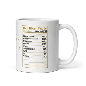 Aries Ceramic Mug (11oz) - Glossy Finish for Coffee and Tea