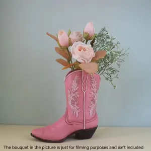 Western Cowboy Resin Vase, Retro Ranch Style Rectangular Flower Pot, Hydroponic Flower Arrangement, Rustic Centerpiece, Living Room Decor