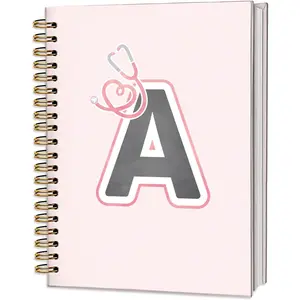 Nurse Notebook, Monogram Initial Letter A Spiral Journal for  School Essentials, Cute   Diary for RN BSN CNA Student Graduation Gifts & Work,5.5x8.3 Inch