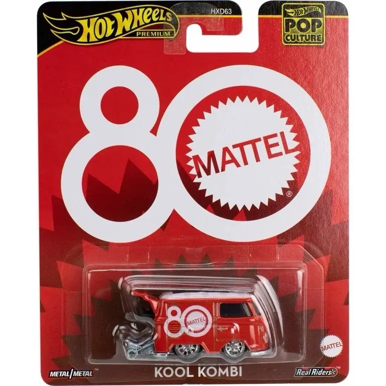 HotWheels Premium Mattel 80th Volkswagen Kool Kombi, 1:64 Scale Collectible Toy Van