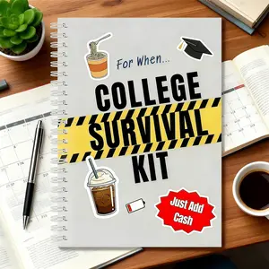 College Survival Gift Card Book “For When…” Funny Interactive Money Holder Graduation Gift 2026 Cash Gift Book for High School Senior College Freshman Dorm Essentials Student Care Package Spiral Notebook