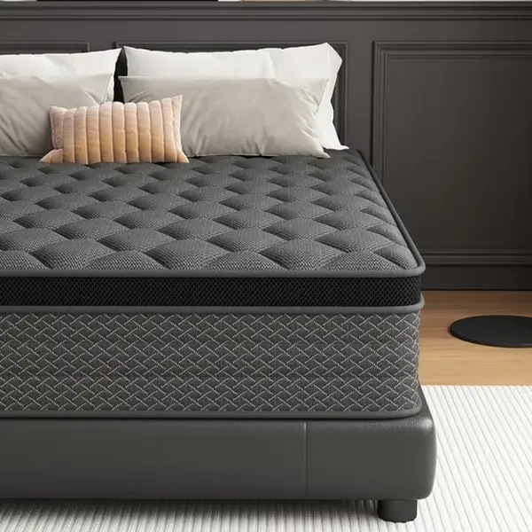 SEEUO 10/12/14 Inch Hybrid Mattress, Twin Full Queen King Size, Medium Plush Comfort with Cooling Gel Memory Foam & Pocket Springs, Pressure Relief & Lumbar Support, Mattress in a Box