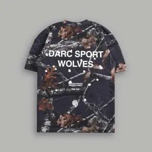 Darc Sport Darc Sport Wolves Blossom "Premium" Oversized Unisex Tee and Hoodie Azuis Camufladas Youth & Adult Sizes