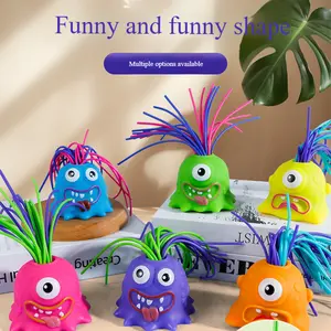 Hair-Pulling Screaming Monster Fidget Toy Stress Relief Novelty Anti-Anxiety Toy in Funny and Funny Shape Multiple Options Available, tacky Christmas Gifts