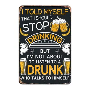 Funny Drunk Metal Sign - Perfect for Home, Bar, Cafe, Garage, and Farmhouse Decor - 11.81""""x7.87""""/30x20cm"""