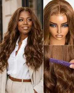 【LIVE】All Day Curl Hold Honey Chestnut Brown 180% Density Loose Wave 7x6 Closure HD Lace Glueless Wig Pre-Cut Lace