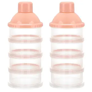 Formula Dispenser On The Go, 4 Compartments Stackable Formula Container for Travel, Baby Milk Powder Kids Snack Container, BPA Free ﻿