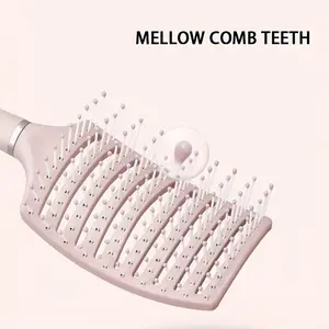 1PC Ultra-Gentle Pink Hair Brush, Ventilated Design Fast Drying Styling Hairbrush, Durable Heart-Shaped Massage Comb, Anti-static Smooth Detangling Brush, Daily Hair Care Essential, Fall Hairstyle Tool, Christmas Party & Holiday Beauty Accessory