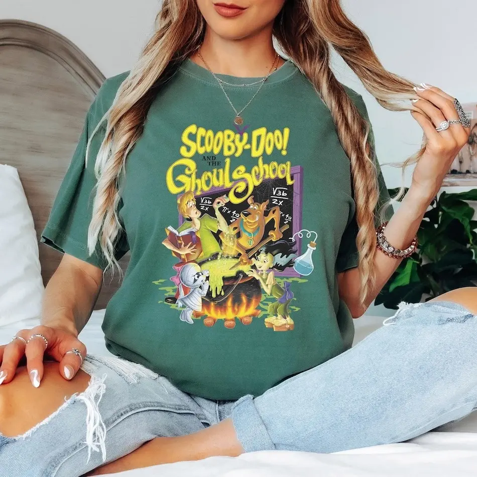 Comfort Color Scooby Doo And The Ghoul School Shirt, Retro Halloween Movie Crewneck, Cute Cartoon Vintage Graphic Tee