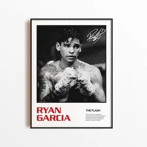 Ryan Garcia Art POSTER UNFRAMED , Boxing Art POSTER UNFRAMED , Boxing Arts Wall Decor, Home Gym Decoration, Sports Gift, Boxing Fighter Poster, Combat poster