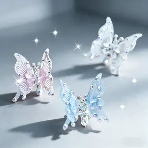 4Pcs Flying Butterfly Car Decor Rhinestone Car Accessories for Women