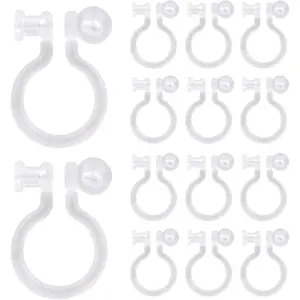 20 Pieces Clear Clip-on Earring Converters Component Resin Earring Findings Fit 0.75mm Pins for Non-Pierced Ears DIY Earring Making Supplies
