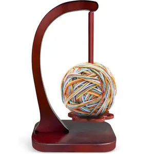 Yarn Holder for Crocheting and Knitting, Wooden Yarn Spinner with Magnetic Rotating Mechanism and Anti-Slip Pads, Crochet Accessories Birthday Gifts for Women Mom Wife Grandma Mother