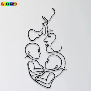 1pc Family Love Metal Wall Art, Heartwarming Family Statue Mural, Ideal Gift for Mother's Day, Valentine's Day, Wall Sculptures, Modern Art Design, Perfect for Living Room Wall & Garden Fence, Home Decor Accent, Artistic Decoration
