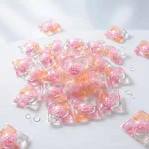 Cherry Blossom Five-In-One Laundry Pods, Scented Liquid, Capsules, 1 Bag/20/50/80 Pieces, Concentrated, Gentle Stain Removal, Long-Lasting Fragrance, Portable Laundry Detergent