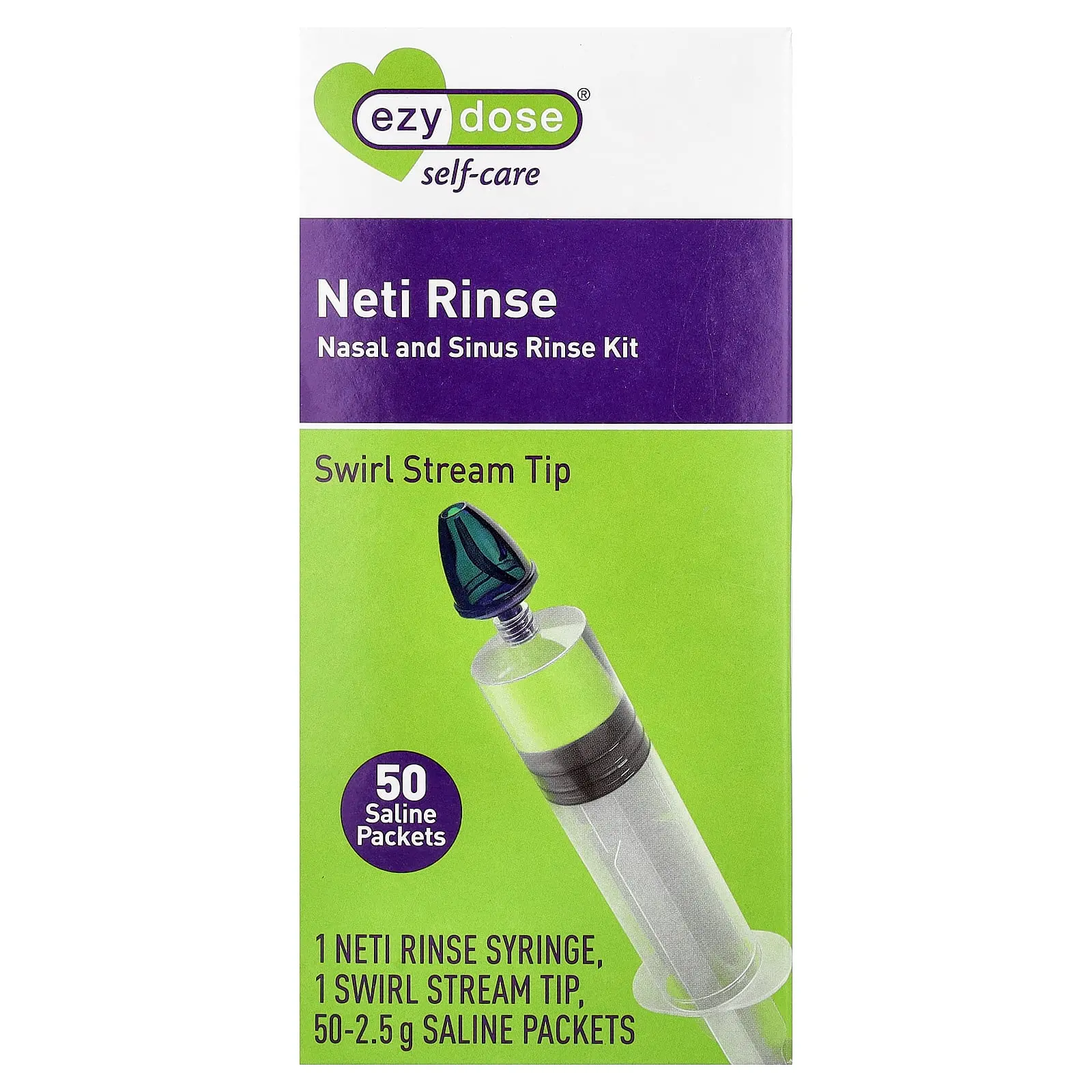 Ezy Dose Self-Care, Neti Rinse, Nasal and Sinus Rinse Kit, 52 Piece Kit | HSA/FSA Eligible