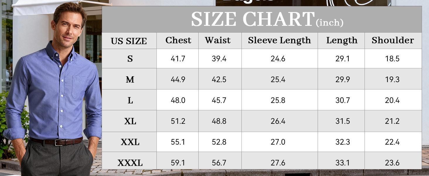 JEMITOP Men's Slim Fit Oxford Shirt, Classic Long Sleeve Button-Down Business Casual Dress Shirt with Pocket, Menswear,back to school,back to school shopping, Casual Formal Basic