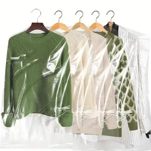 Clothing Dustproof Cover, Transparent Plastic Clothes Dust Bag, Hanging Garment Bags, Dry Cleaner Garment Hanging Bags, Reusable And Durable Dustproof Bag, Suitable For Coat And Suit For School, Office,Household,Travel For Shirt, Suit, Dress, Coat