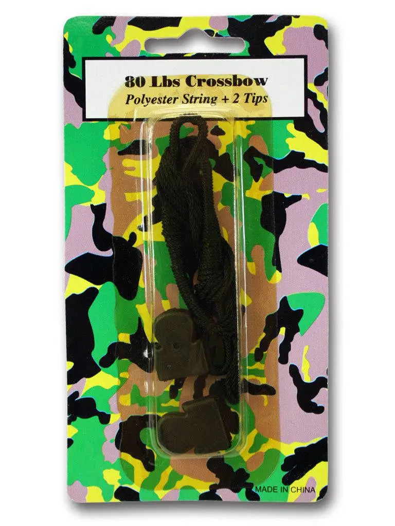 Replacement Crossbow String for 80 lbs Pistol Crossbows - Heavy-Duty and Durable with 2 End Caps for Archery Practice, Badminton String