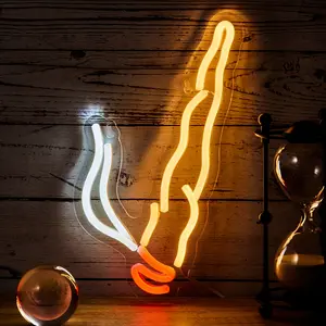 Neon Cigarette Shaped Light, Indoor Bar Bedroom Garage Restaurant Bathroom Smoking Area Decor Lamp, USB Powered Neon Sign