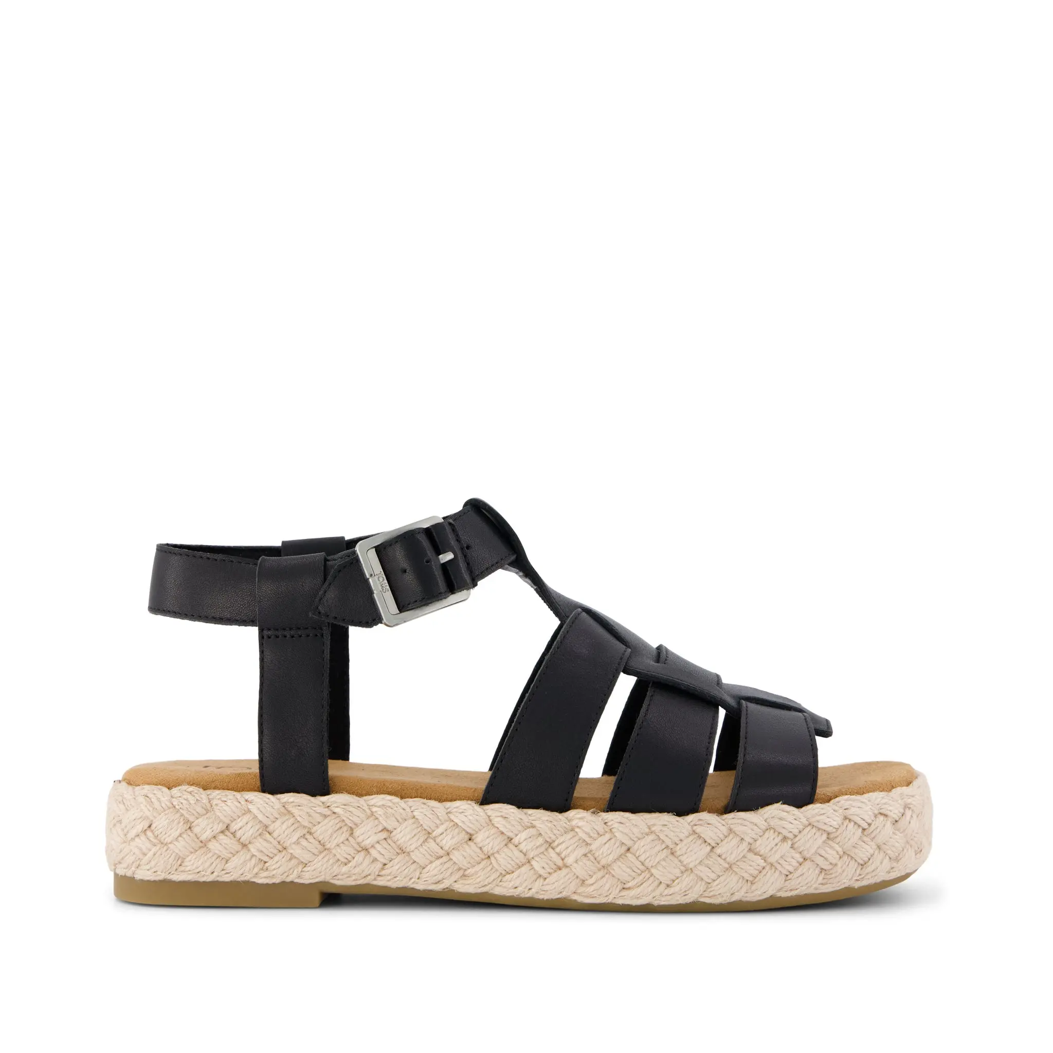 Womens Jac Fisherman Sandal Black Leather