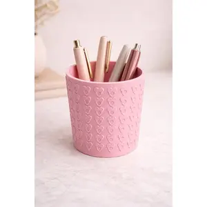 3D Printed Heart Pencil Holder, PLA Desk Organizer