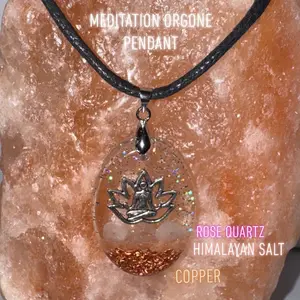 Orgone Meditation Energy Pendant Quartz Crystals Copper and Himalayan Salt Orgone Protection Necklace Jewelry