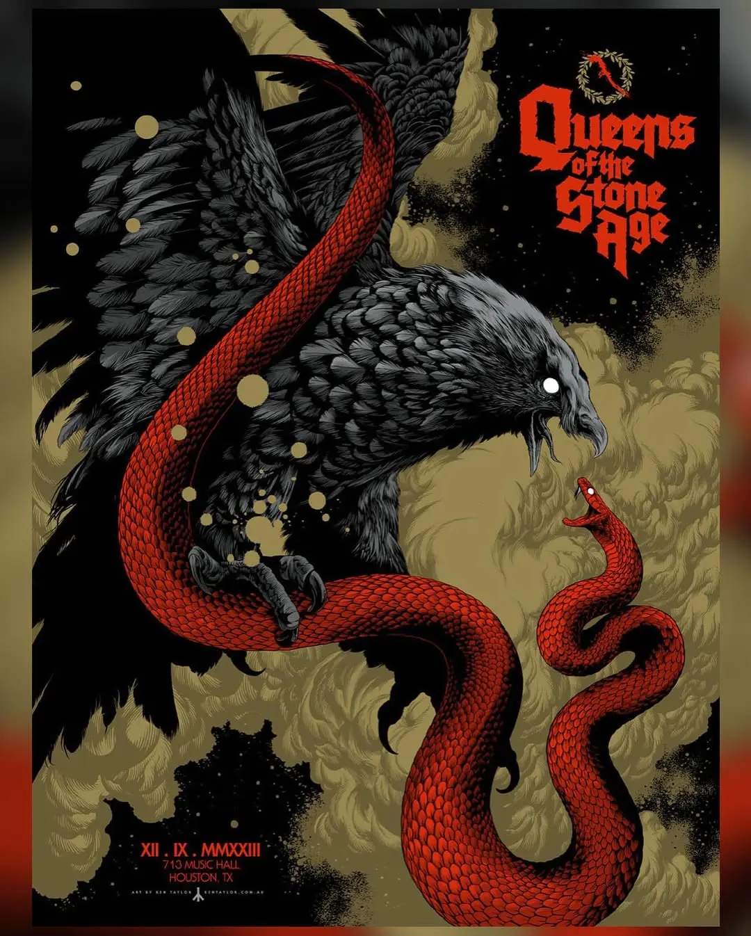 Nightfang: Eagles and Snakes Poster - Graphic Art for Music Room & Tour Memorabilia Collection - Official Kraken of Metal North American Tour 2025 Poster