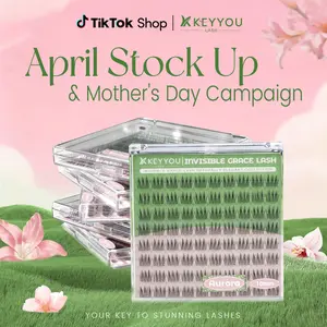 KEYYOU Aurora Single Length DlY Lash Cluster Invsible Band Natural 8mm 10mm 12mm 14mm 16mm Waterproof Long-Lasting Eyelashes Extensions 80pcs C Curl Easy to Use for Flawless Look Tiktok April Stock Up & Mother's Day Campaign